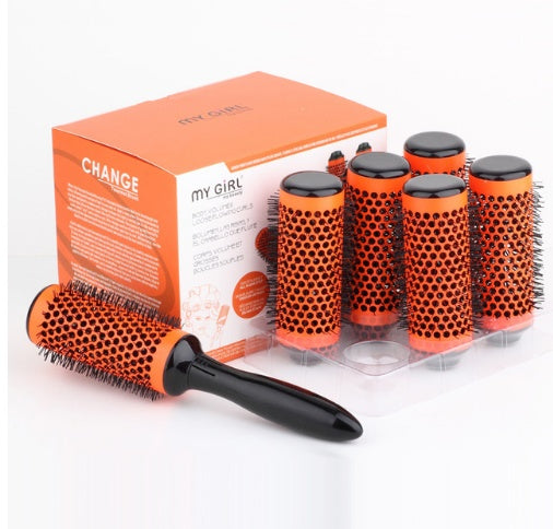 Professionelle Haarfrisierbürsten, hochtemperaturbeständig, Keramik, Eisen, runder Kamm