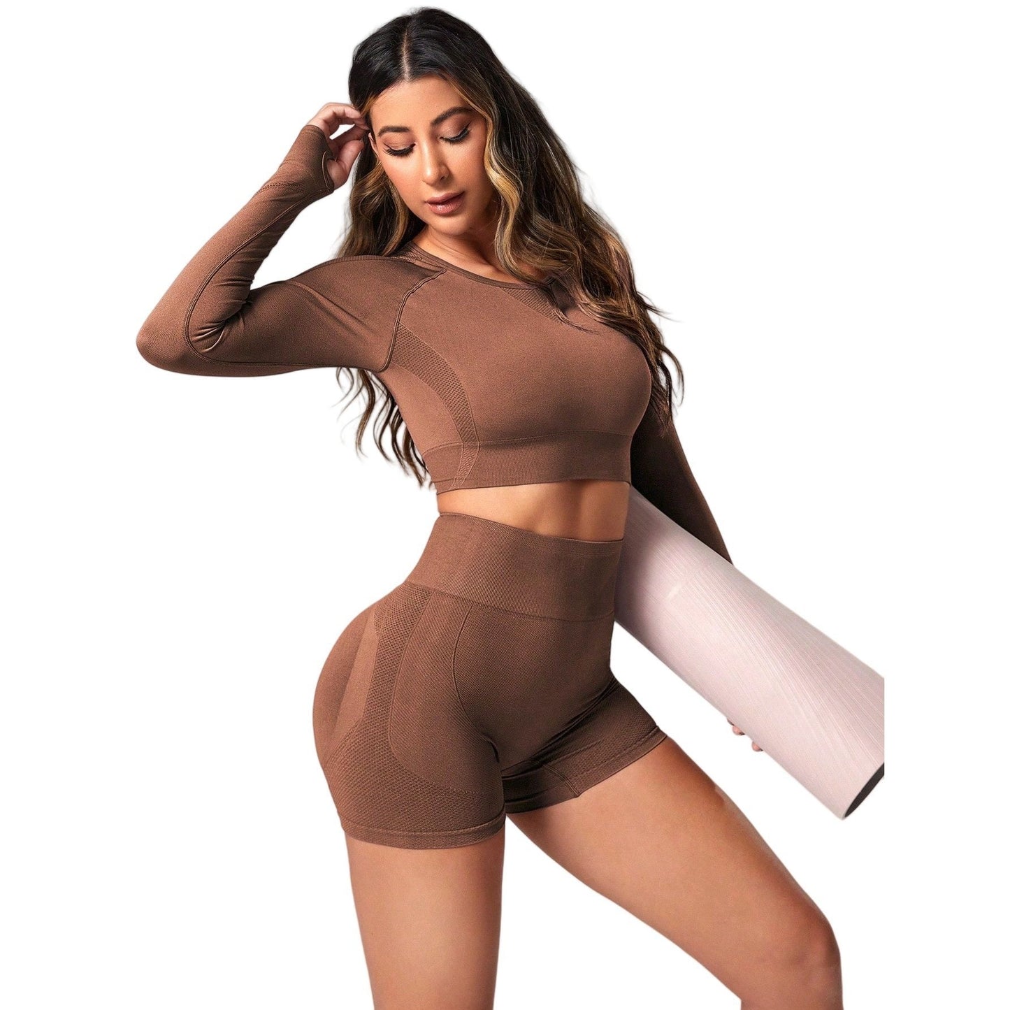 Yoga-Kleidung Anzug Damen Oberbekleidung Hohe Taille Hip Lift Schnelltrocknend