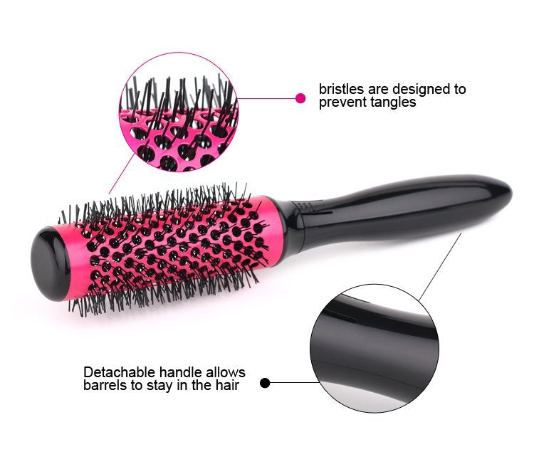 Professionelle Haarfrisierbürsten, hochtemperaturbeständig, Keramik, Eisen, runder Kamm
