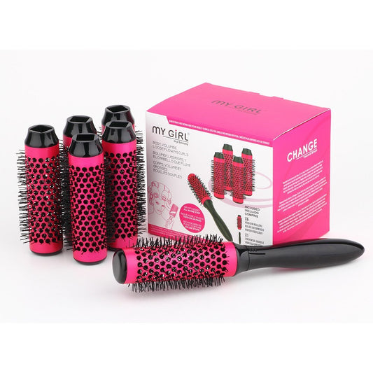 Professionelle Haarfrisierbürsten, hochtemperaturbeständig, Keramik, Eisen, runder Kamm