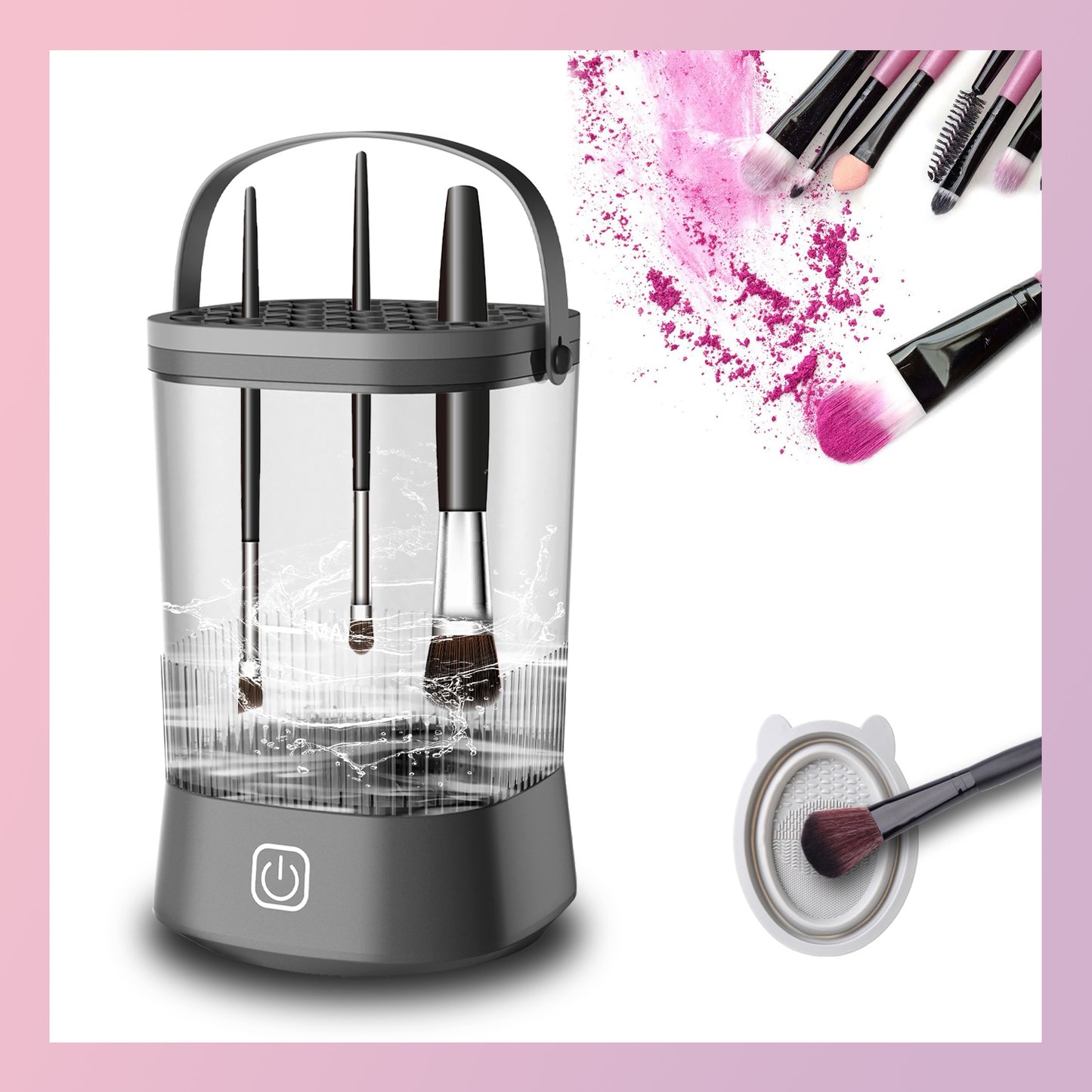 Sponges And Elektrischer Make-up-Pinselreiniger – 9000 U/min Make-up-Pinsel-Reinigungsmaschine, wasserdichter