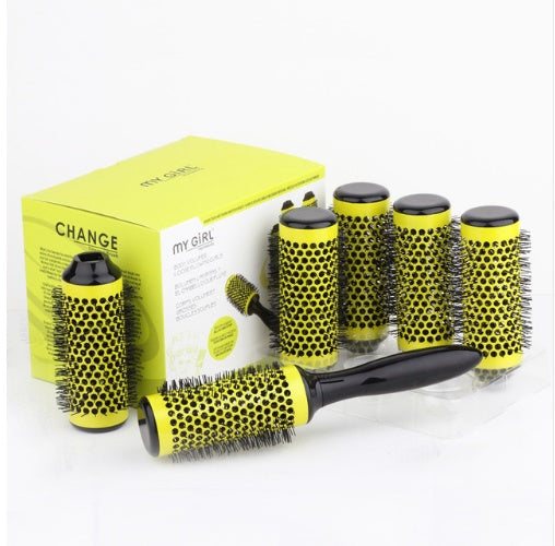 Professionelle Haarfrisierbürsten, hochtemperaturbeständig, Keramik, Eisen, runder Kamm