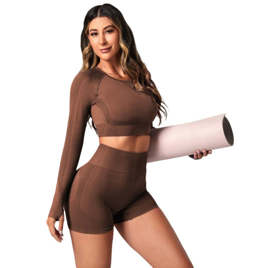 Yoga-Kleidung Anzug Damen Oberbekleidung Hohe Taille Hip Lift Schnelltrocknend